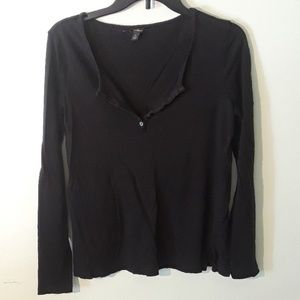 FINAL PRICE! Banana Republic black henley shirt
